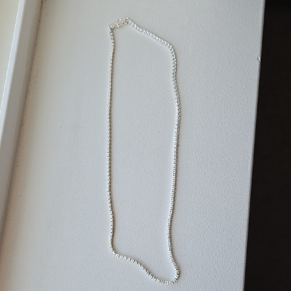 The Prong-Set Tennis Necklace- Silver